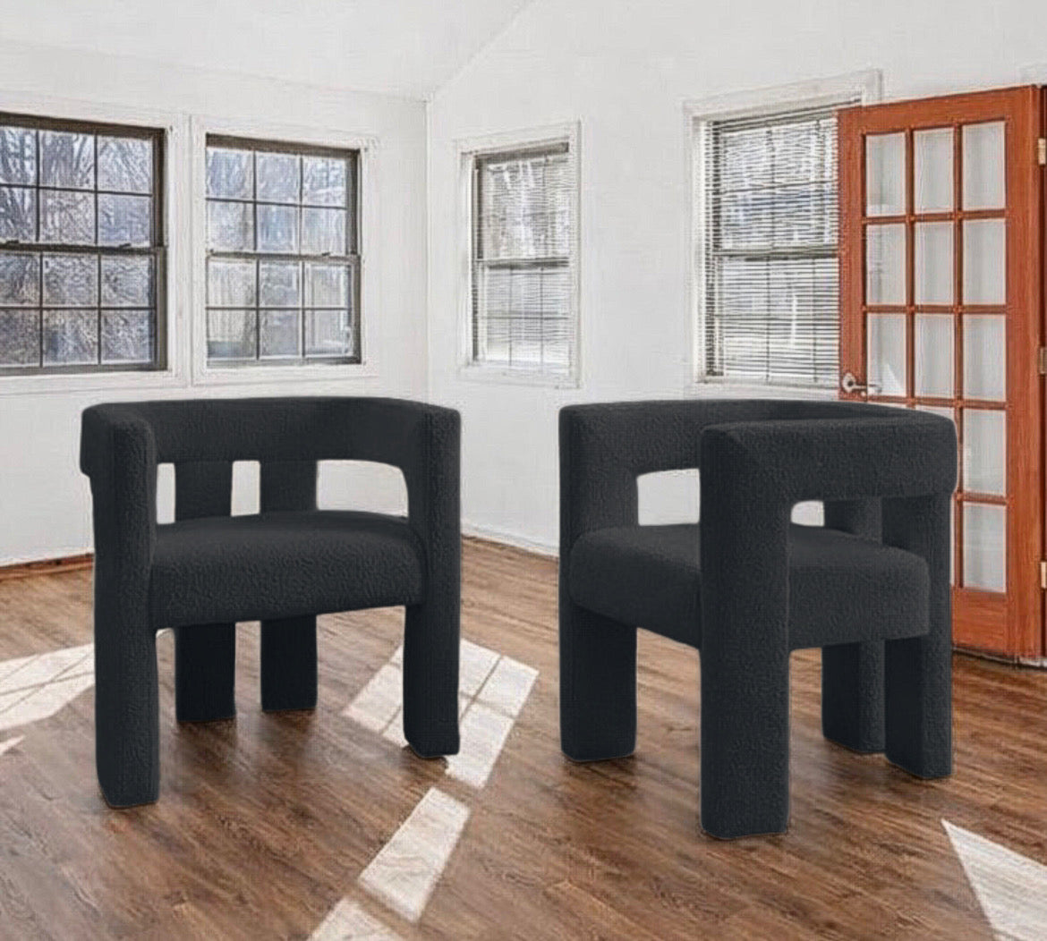 Boucle Upholstered Armchair (Set of 2)