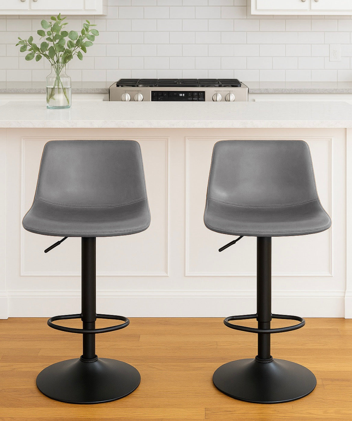 Tall Armless Swivel Counter Bar Stool (Set of 2)