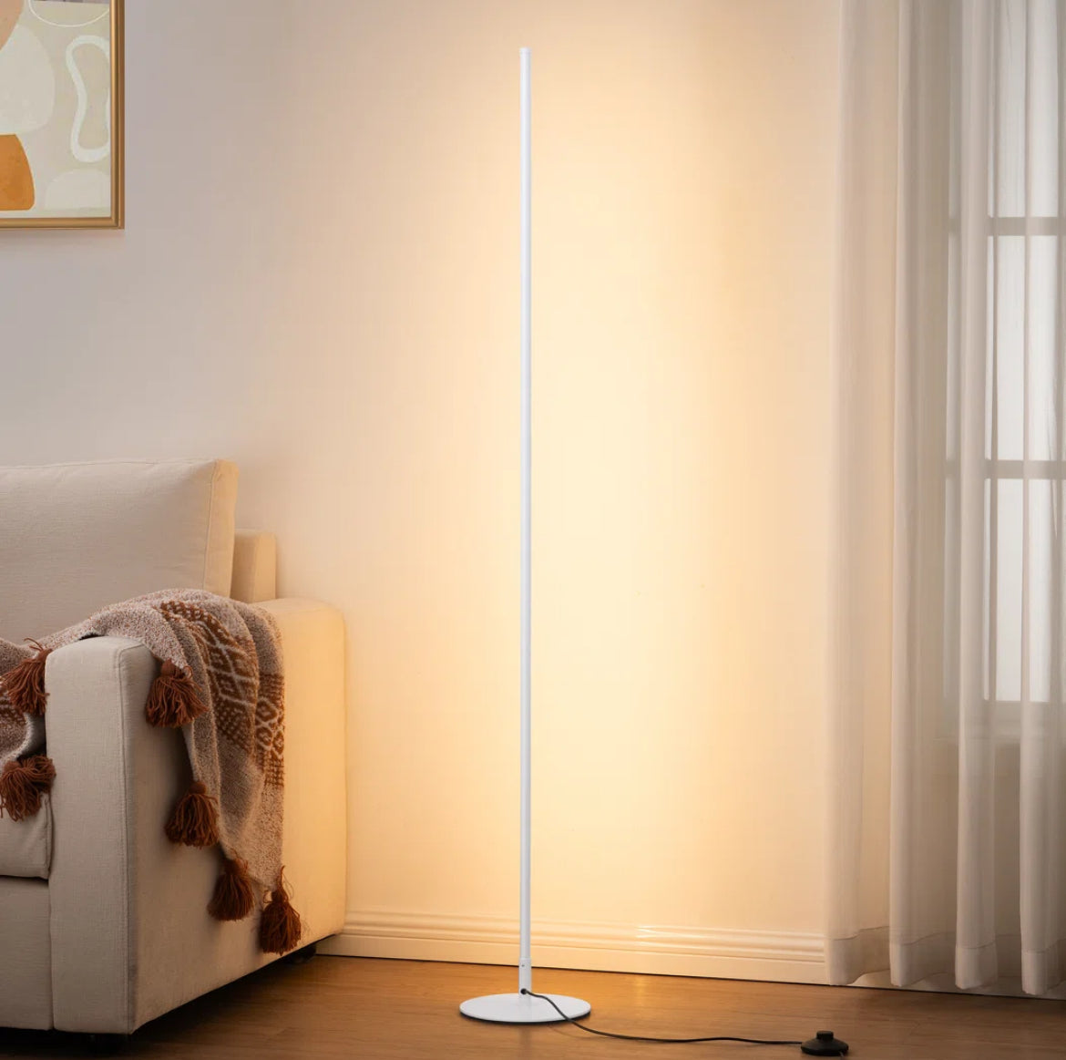 LED Corner Floor Lamp Adjustable w/ Remote