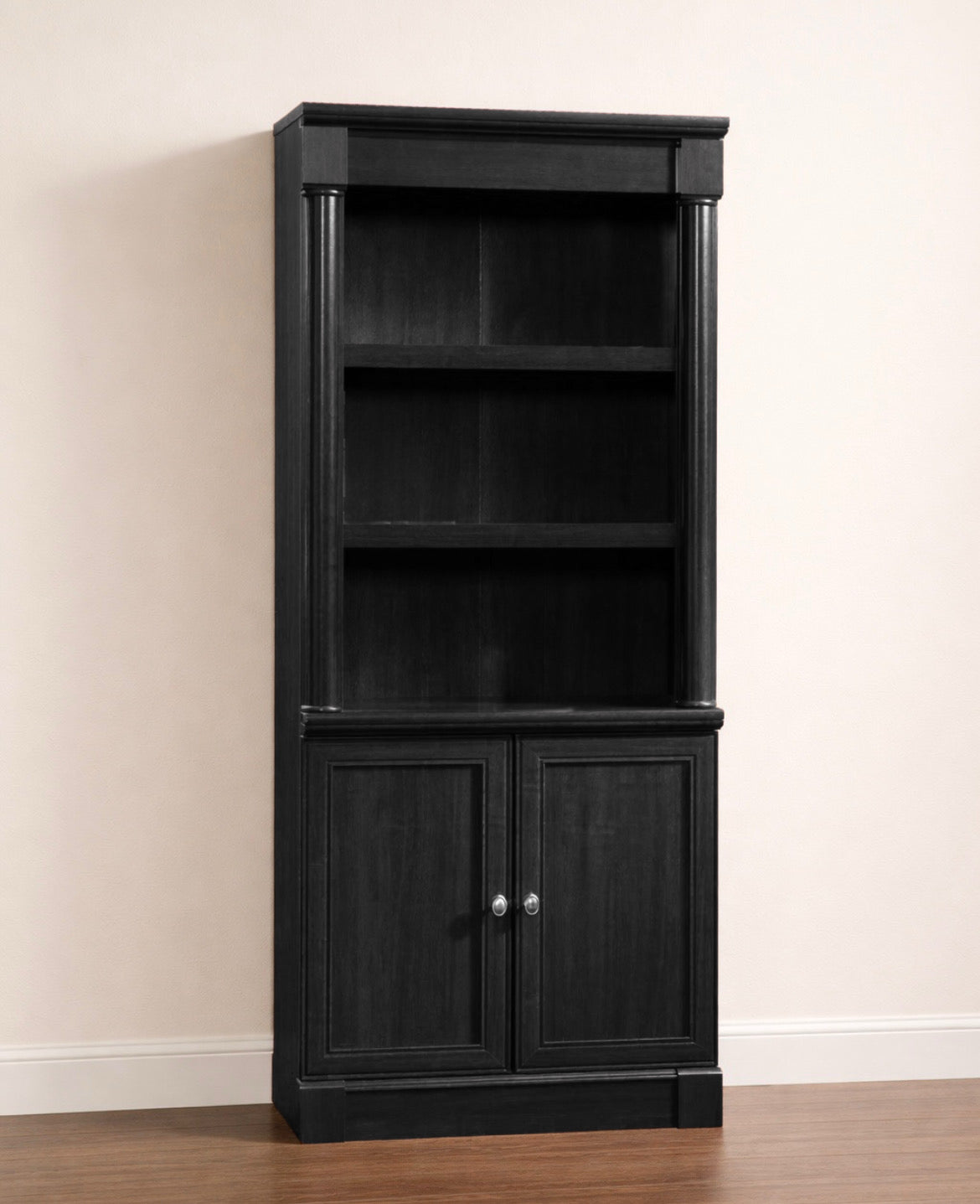 Farmhouse Bookshelf w/ Storage Cabinet