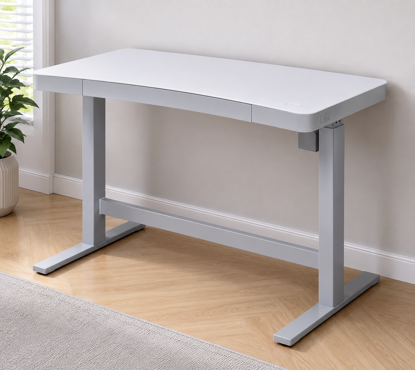 Adjustable Glass Top Standing Desk