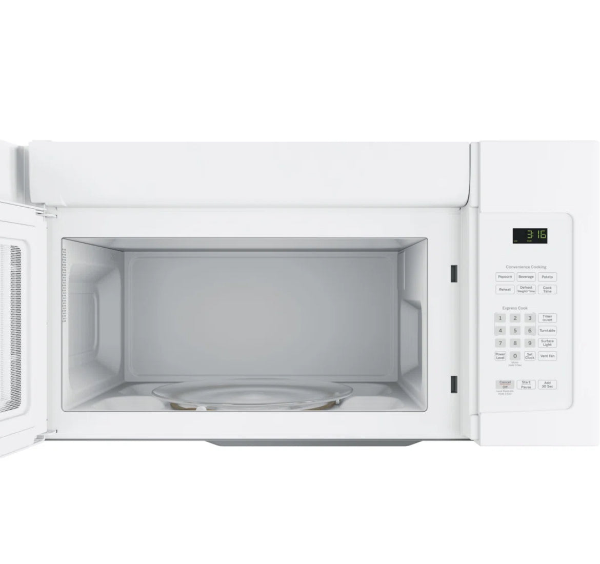 GE 1.6 Cubic Feet Over-The-Range Microwave w/ Recirculating Venting