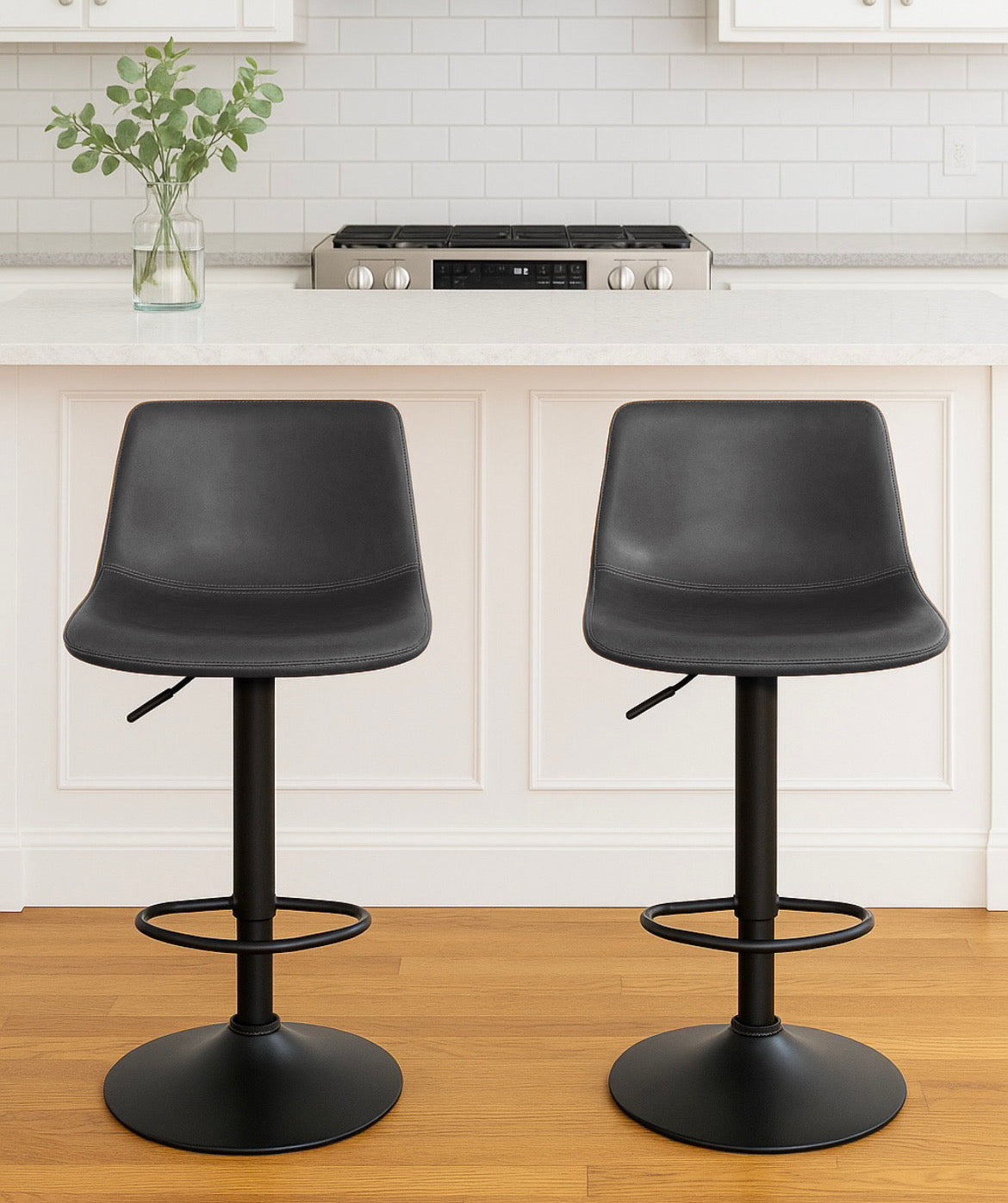 Tall Armless Swivel Counter Bar Stool (Set of 2)