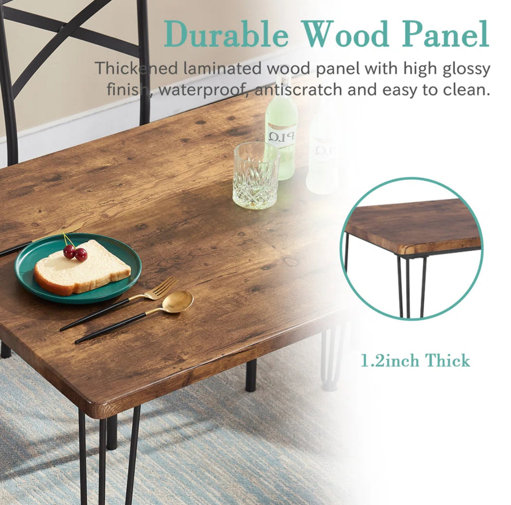 Wooden Kitchen Table Set for 4