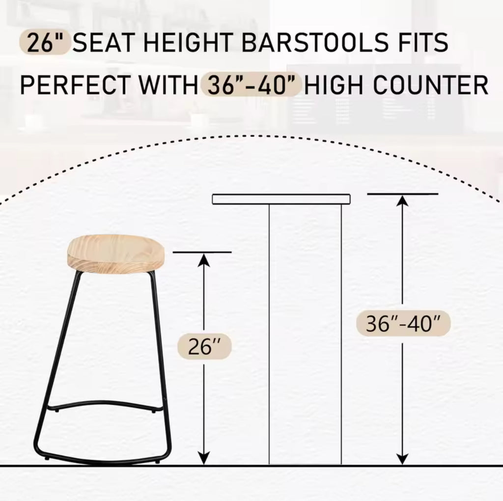 Solid Wood Counter Bar Stools