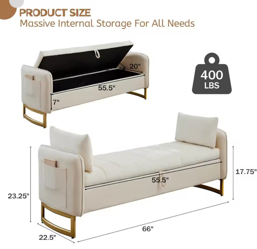 66" King-Size Storage Bench