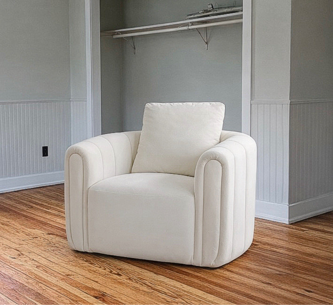 Swivel Armrest Barrel Chair