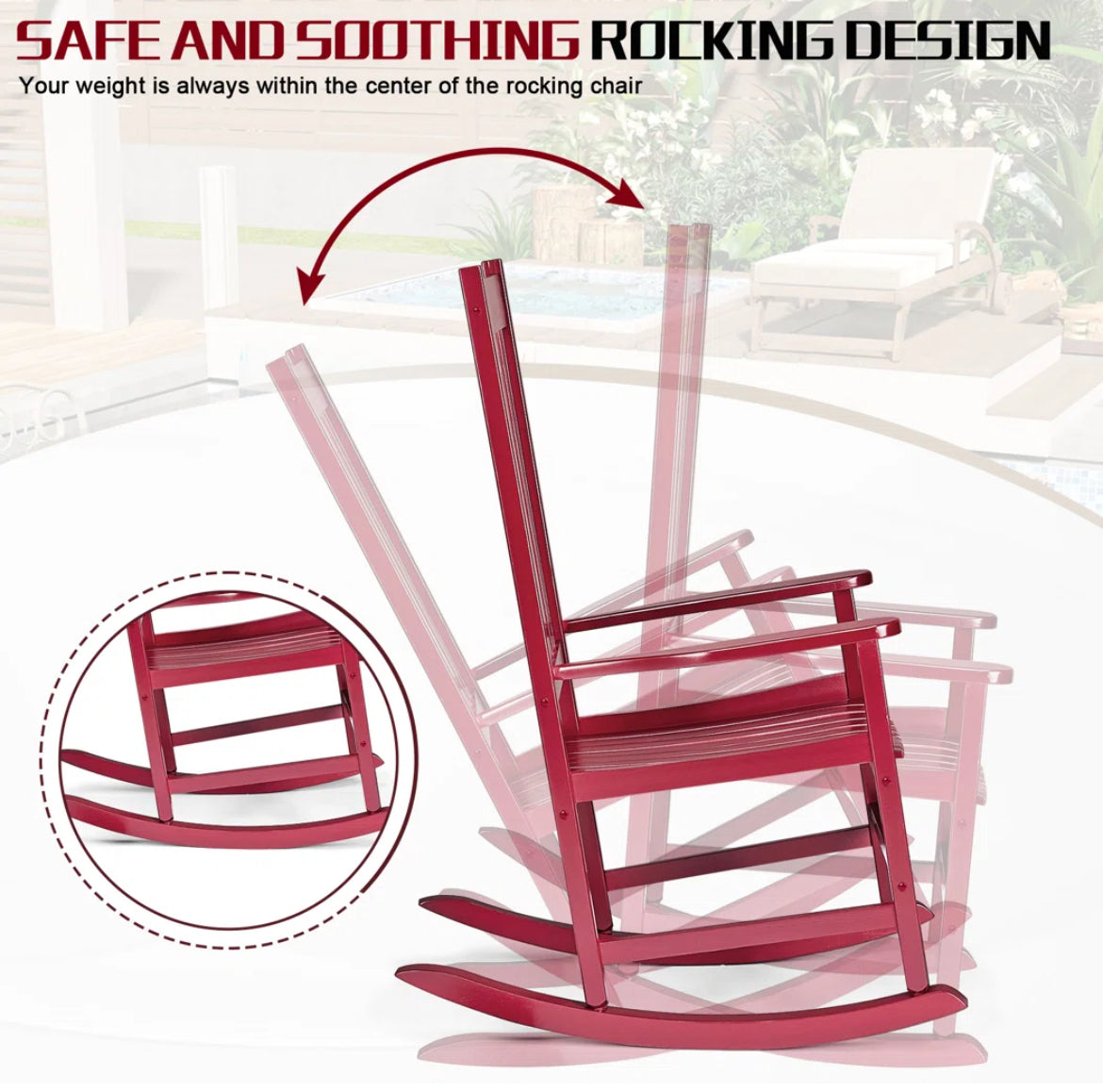 High-Back Wooden Rocking Chair