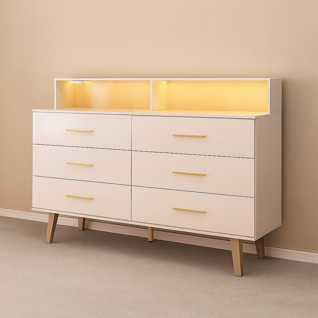 6-Drawer Chest w/ LED Light & Power Outlet