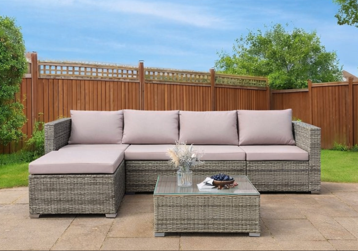 3-Piece L-Shaped Outdoor Patio Sofa Set