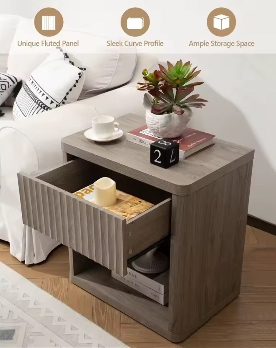 Fluted Bedside Table (Set of 2)
