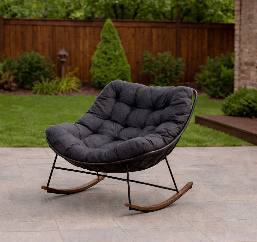 Coated Steel Outdoor Rocking Chair