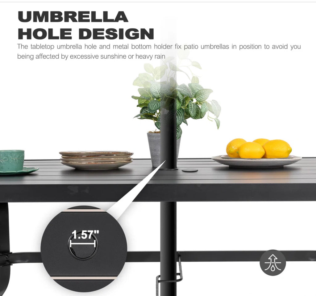 6-Person Metal Dining Set