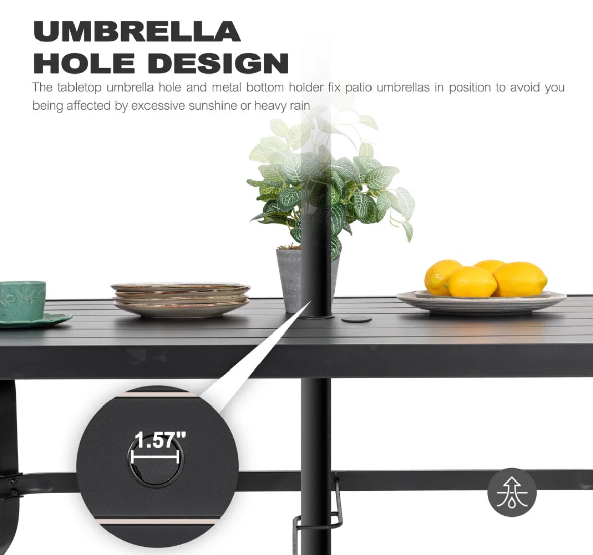 6-Person Metal Dining Set