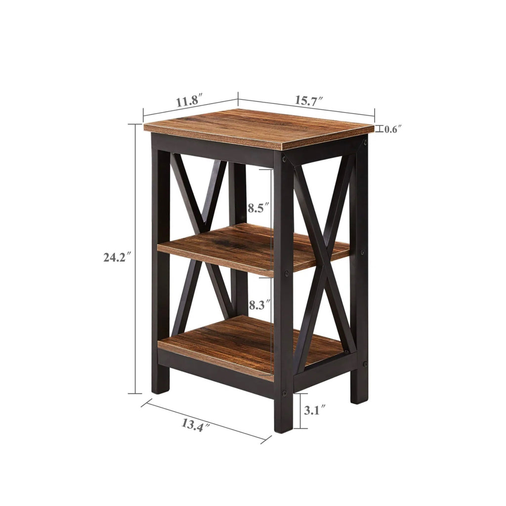 3-Tier X-Shaped Nightstand