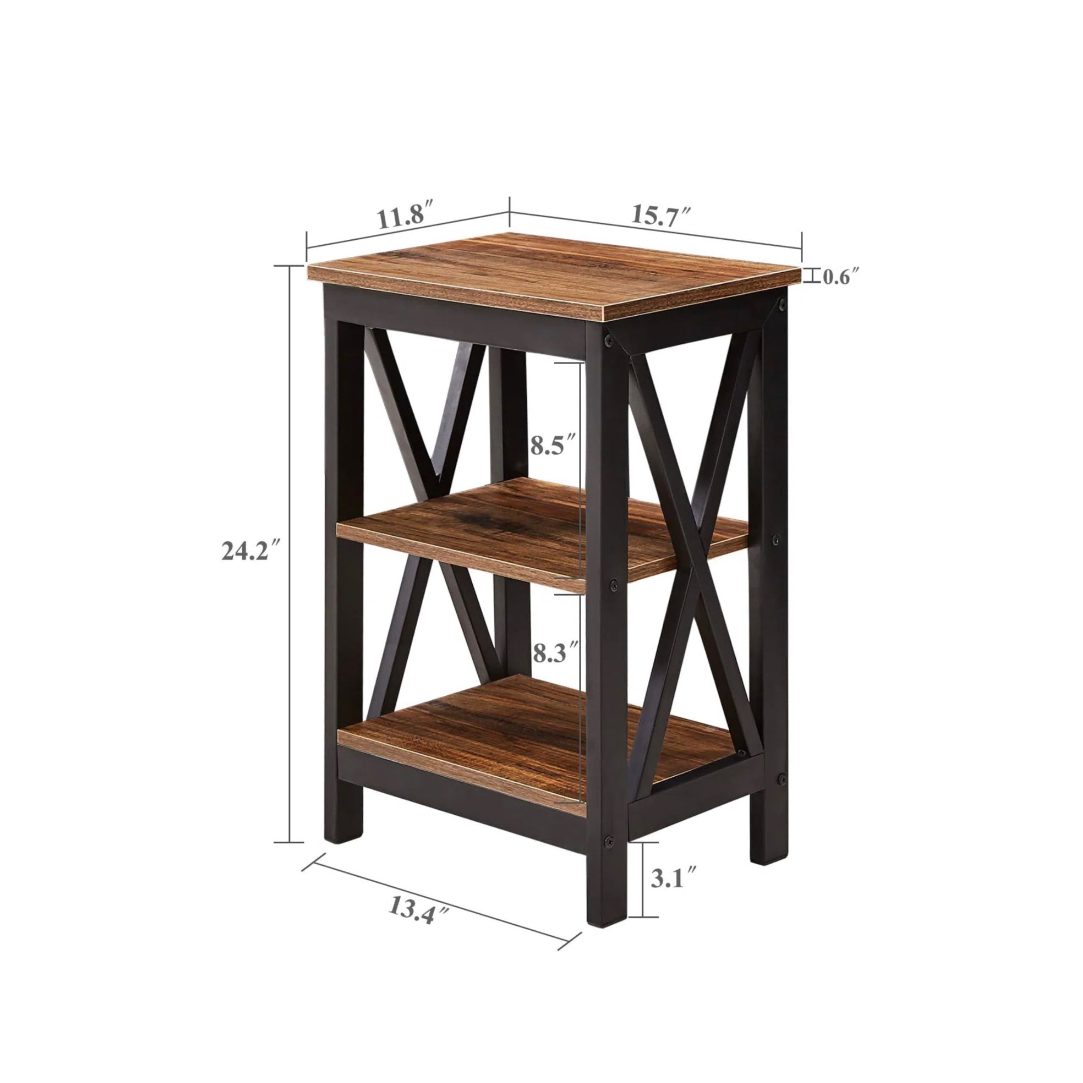 3-Tier X-Shaped Nightstand