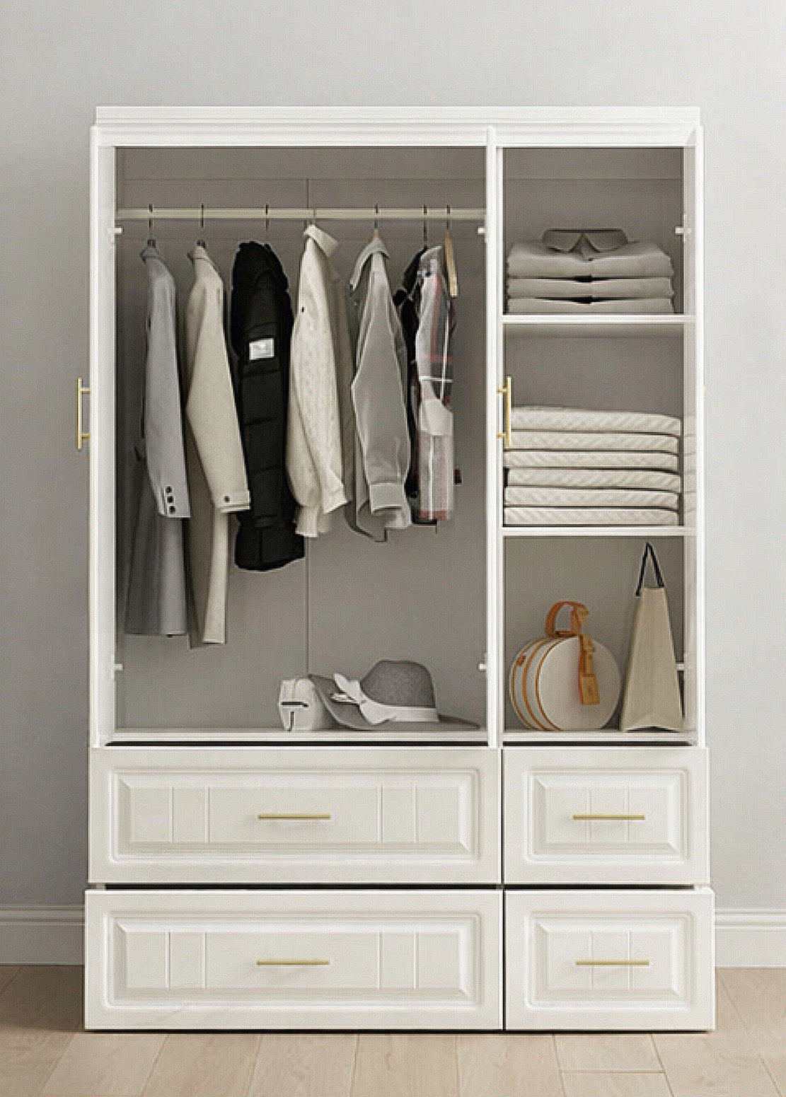 3-Door Wooden Armoire