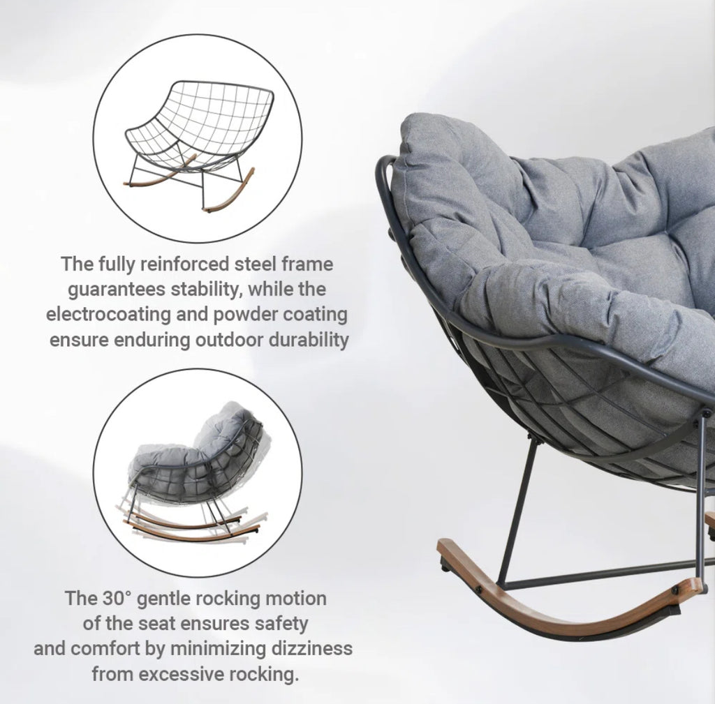 Coated Steel Outdoor Rocking Chair