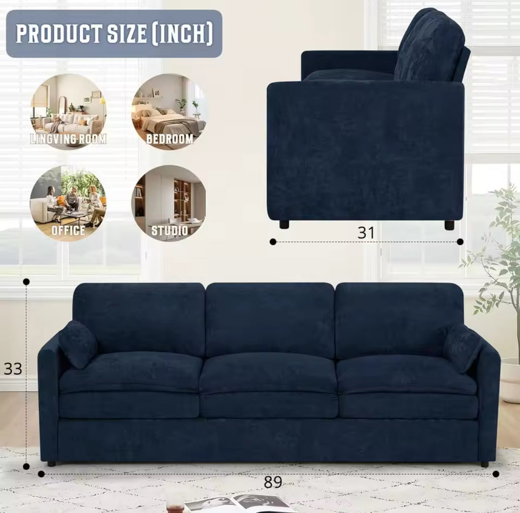 Double Plush Cushioned Sofa