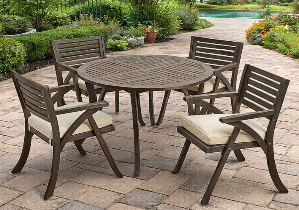 4-Person Round Table Set w/ Cushions