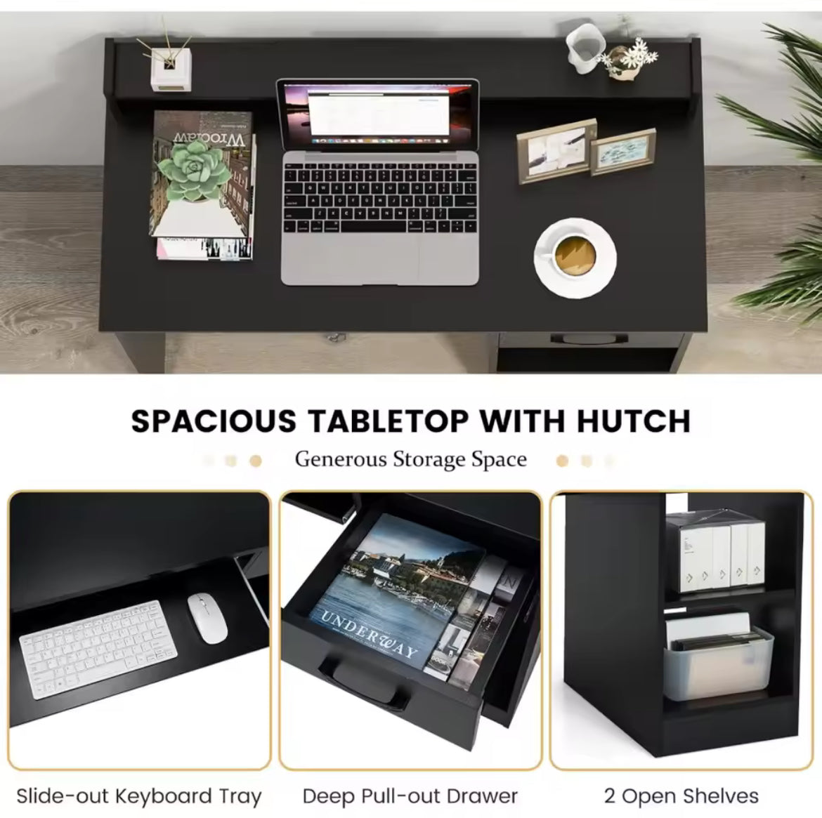 41” Office Desk w/ Drawer & Keyboard Tray