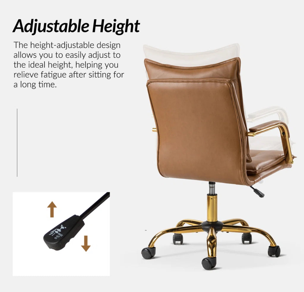 Faux Leather Task Chair w/ Padded Arms
