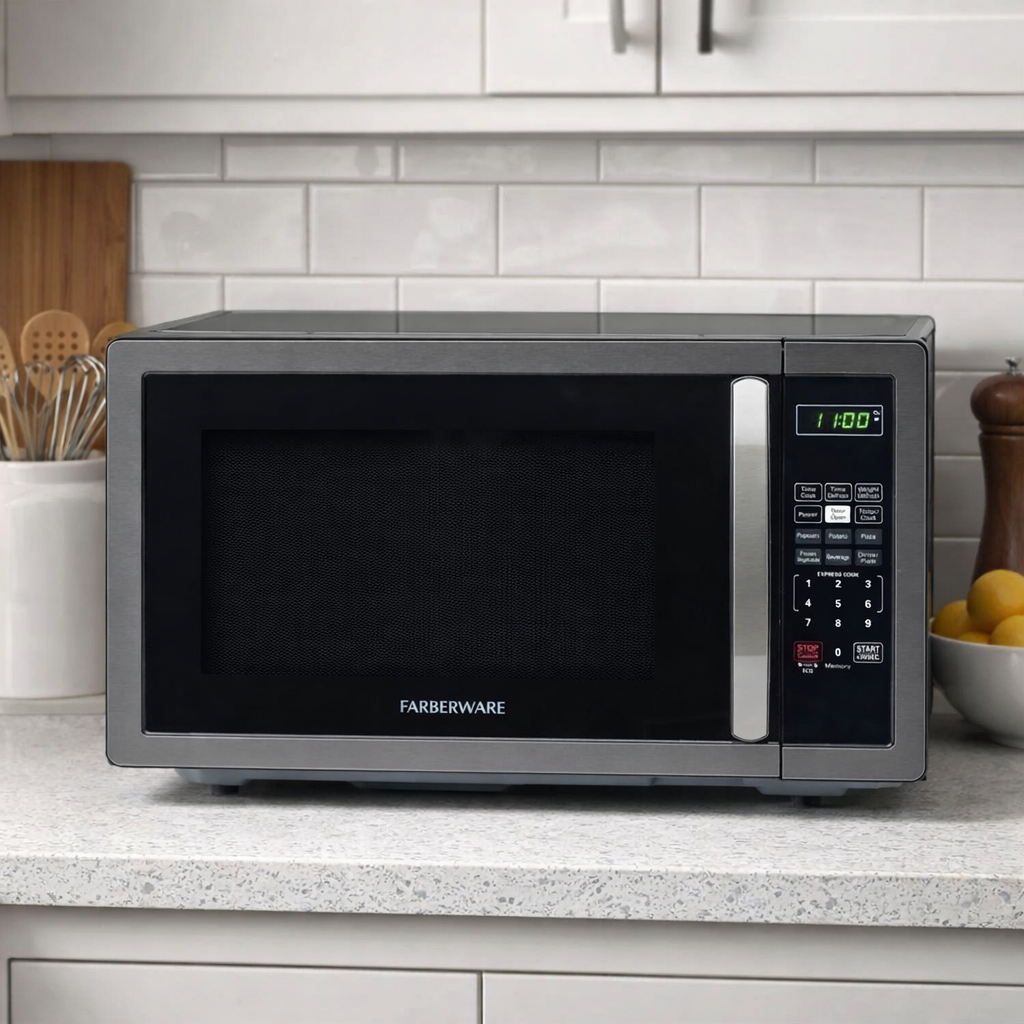Farberware 1.1 Cubic Feet Countertop Microwave Oven w/ Child Lock