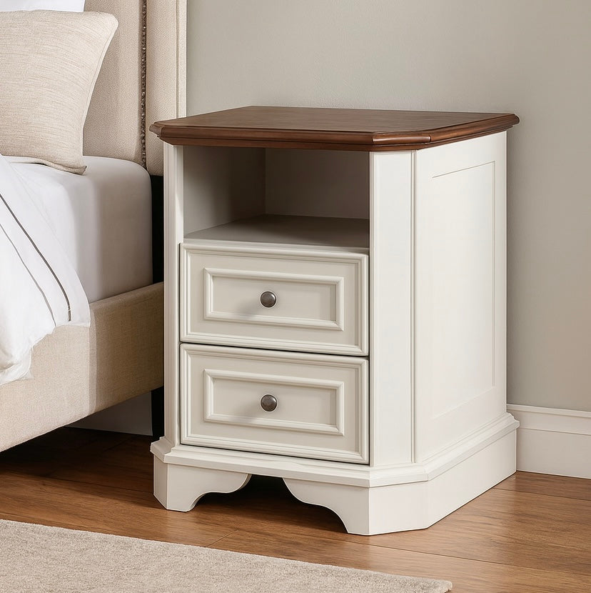 Farmhouse Nightstand w/ Charging Station