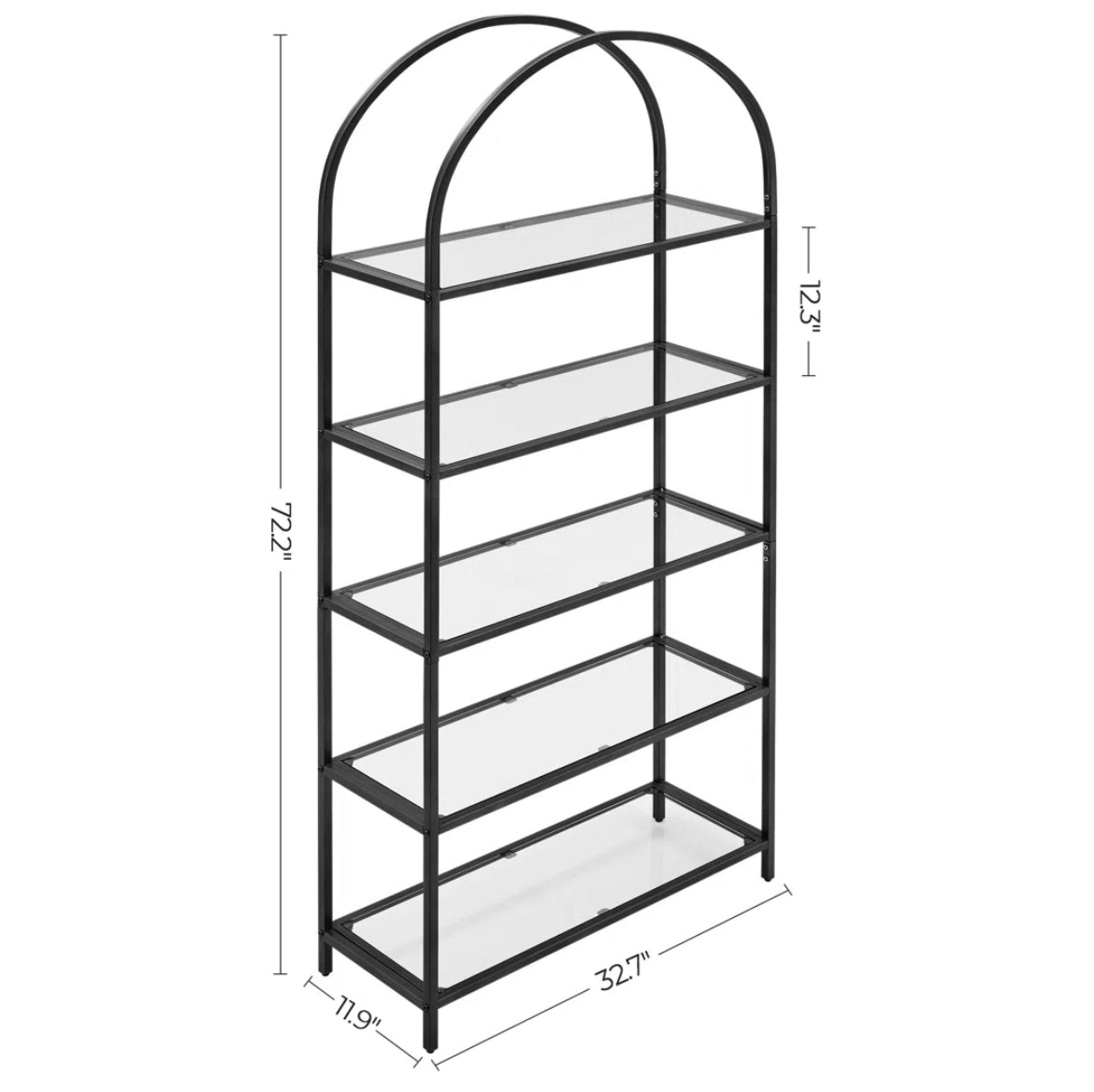 5-Tier Arched Bookshelf
