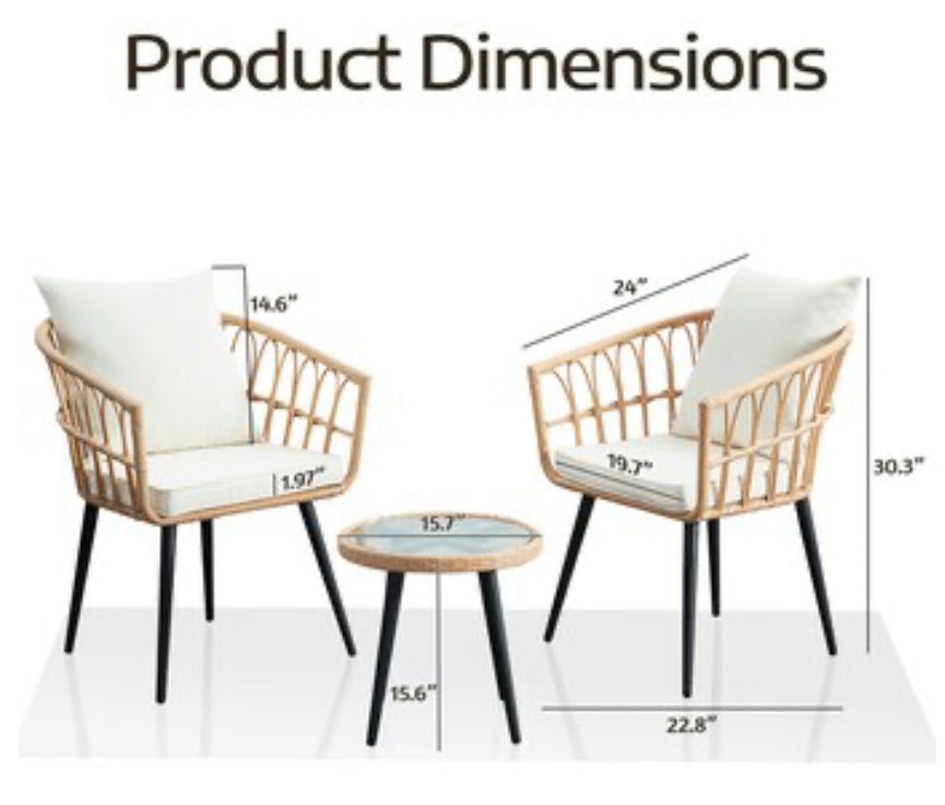 Outdoor Wicker Armchairs (Set of 2)