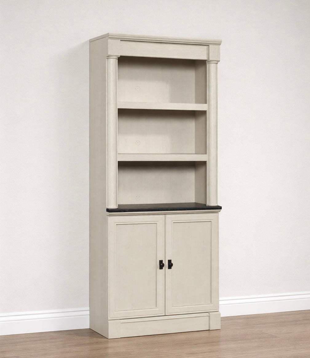 Farmhouse Bookshelf w/ Storage Cabinet