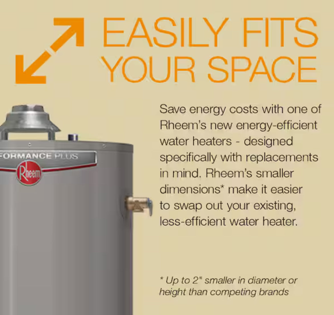 Rheem Performance 40 Gal. Tall 36,000 BTU Natural Gas
Water Heater (FREE Warranty)