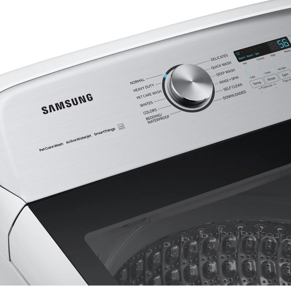 Samsung Navy Top Load Washer & Dryer w/ Steam Santize