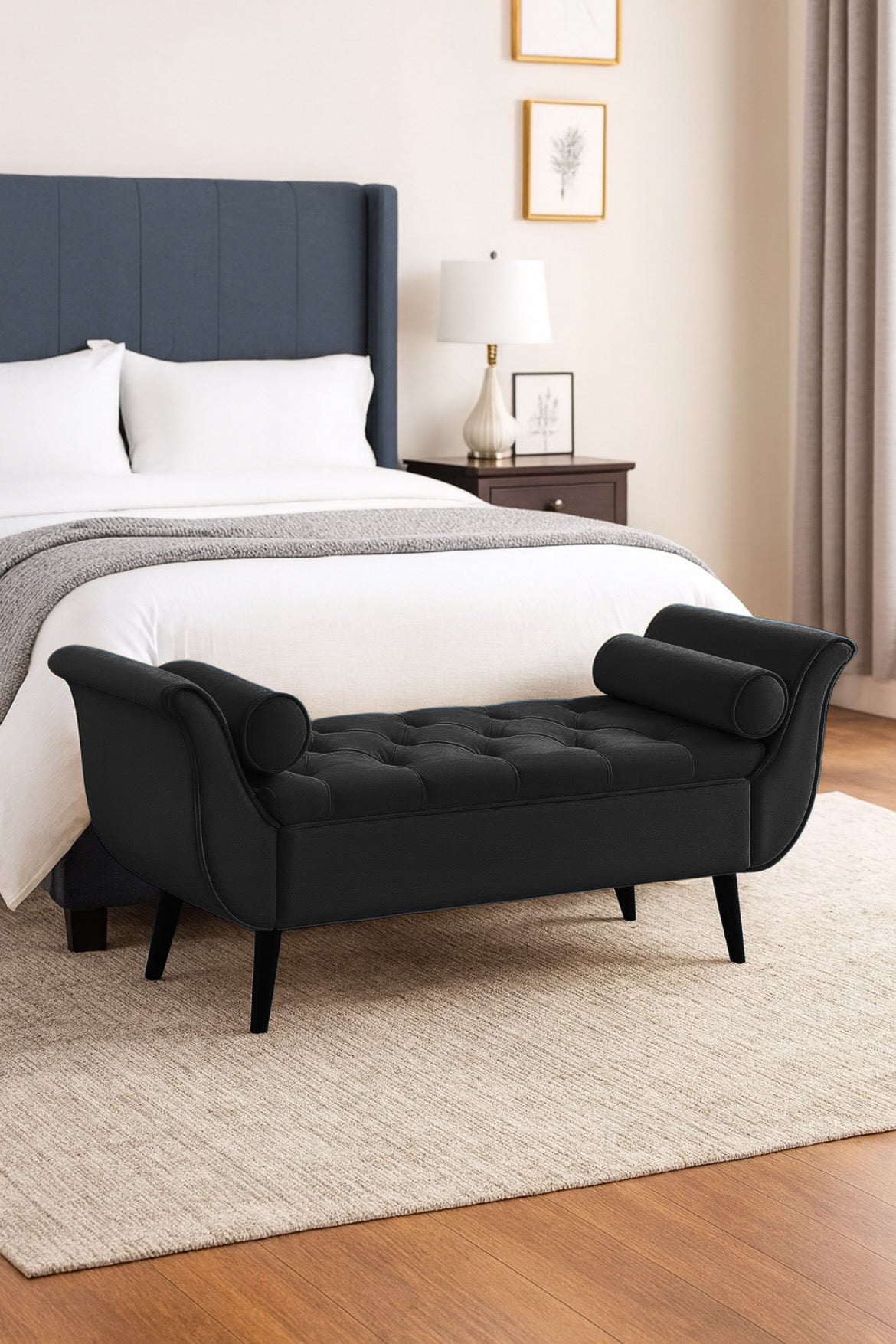 65” Tufted Storage Bench for King-Size