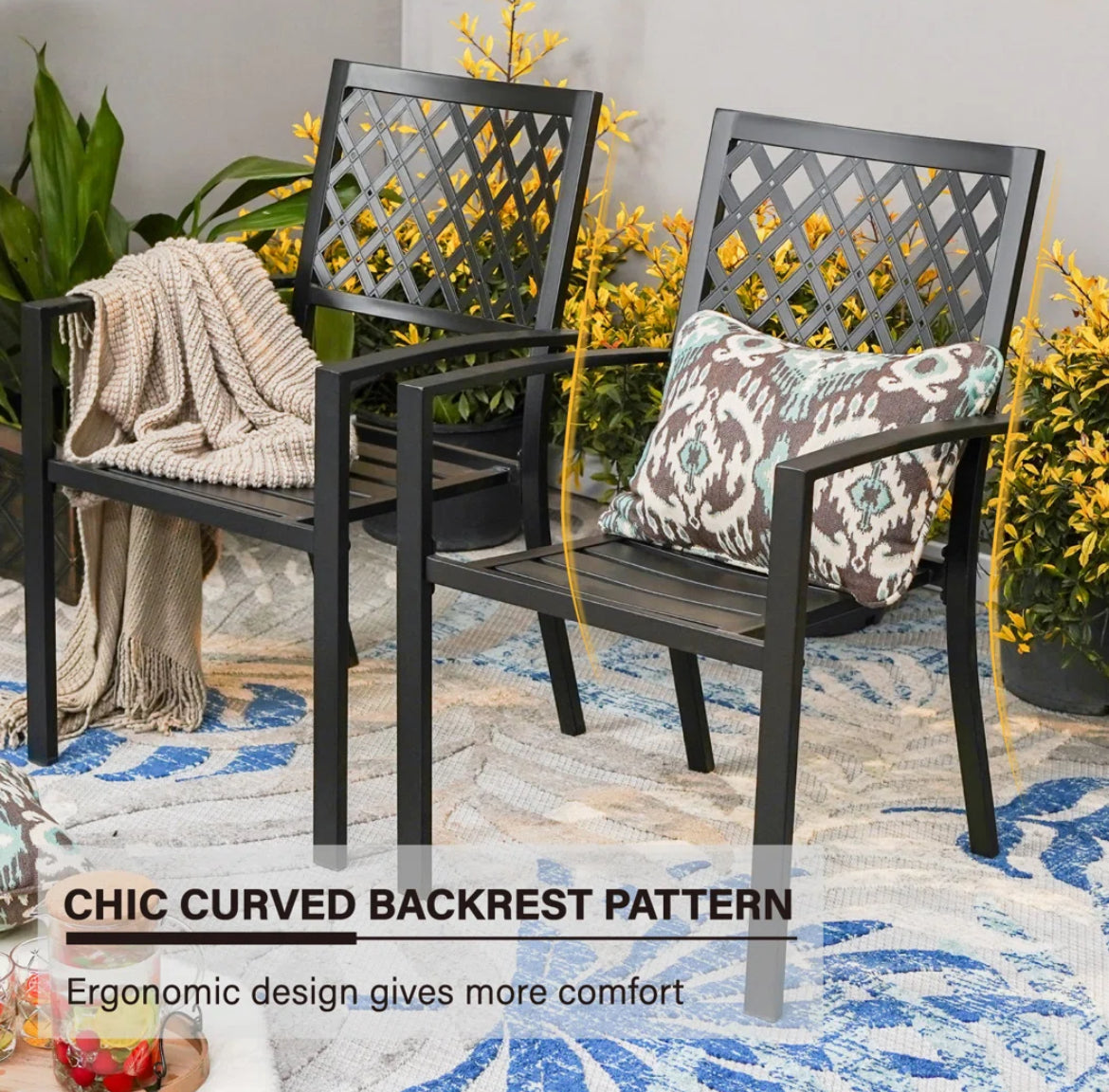 Metal Square Table Set for Patio
