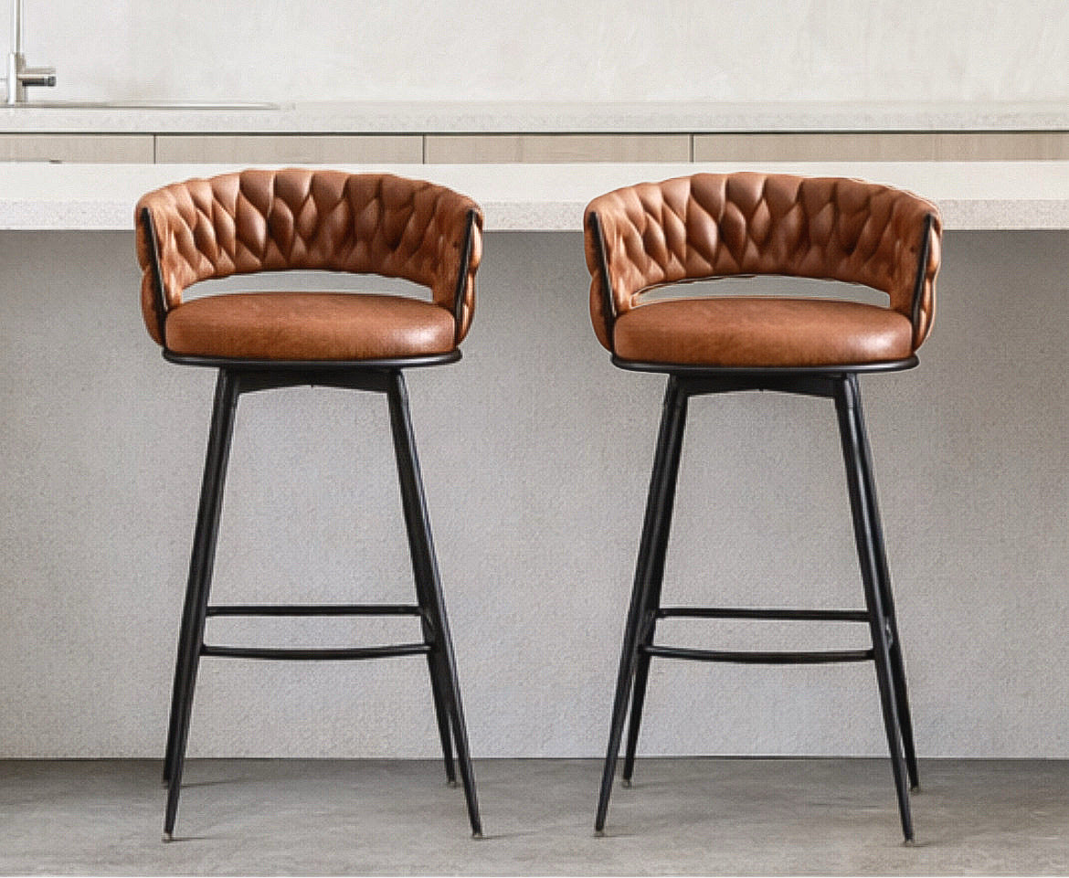 Counter Swivel Bar Stool w/ High Backrest (Set of 2)