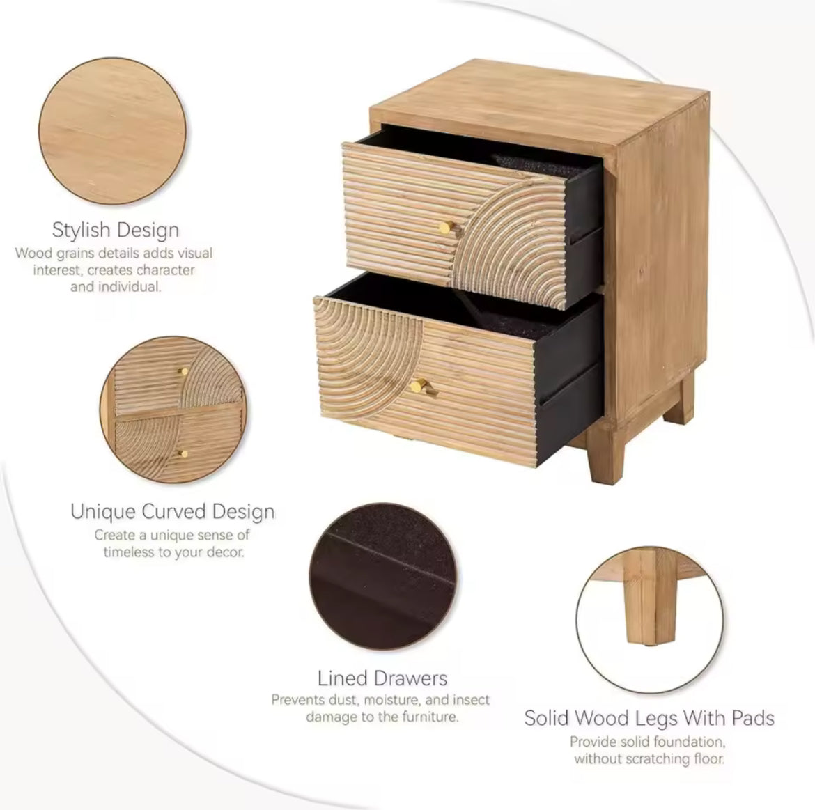 Ring-Patterned Nightstand
