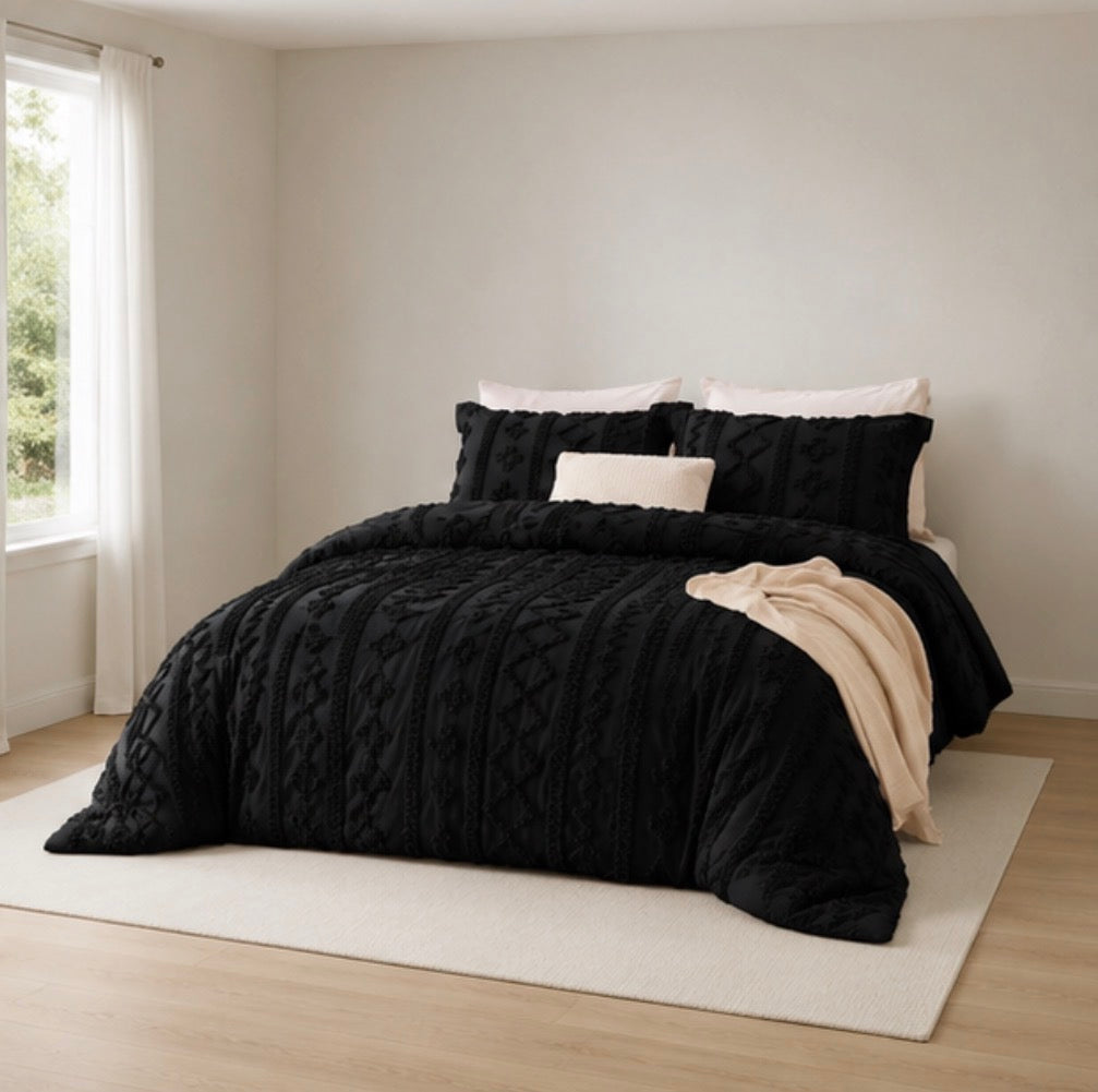 Tufted Boho Bedding Set