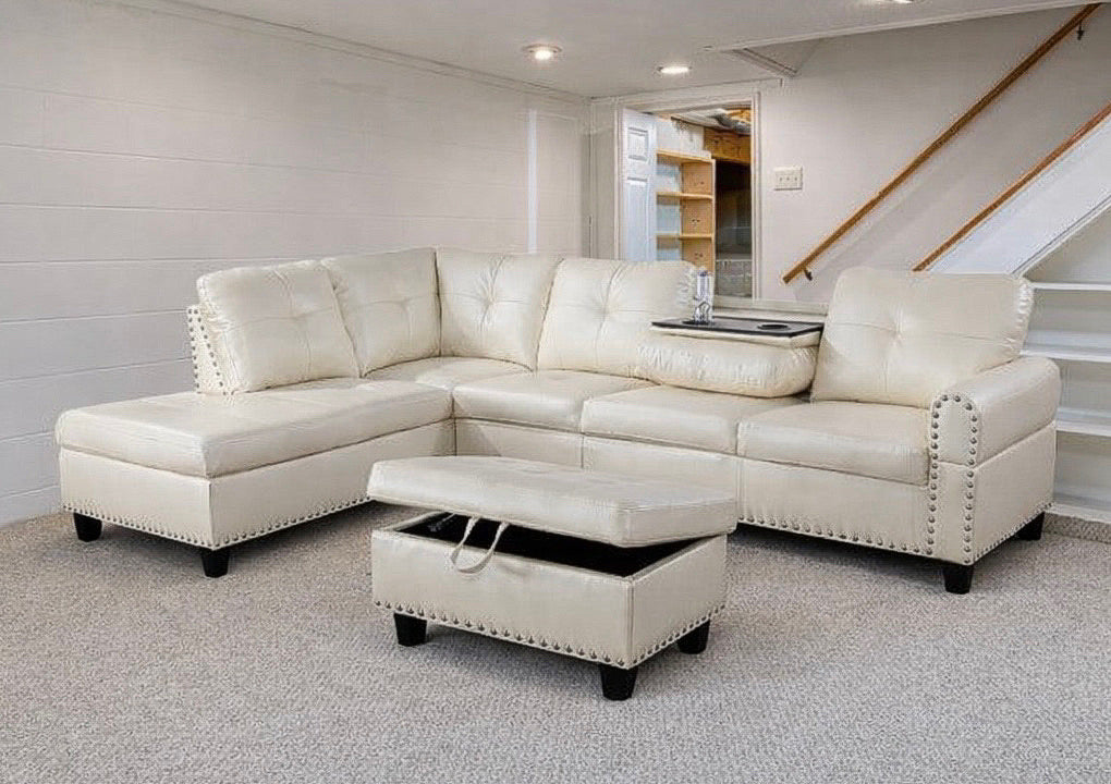 Sectional Set – Chaise & Ottoman w/ 2 Pillows