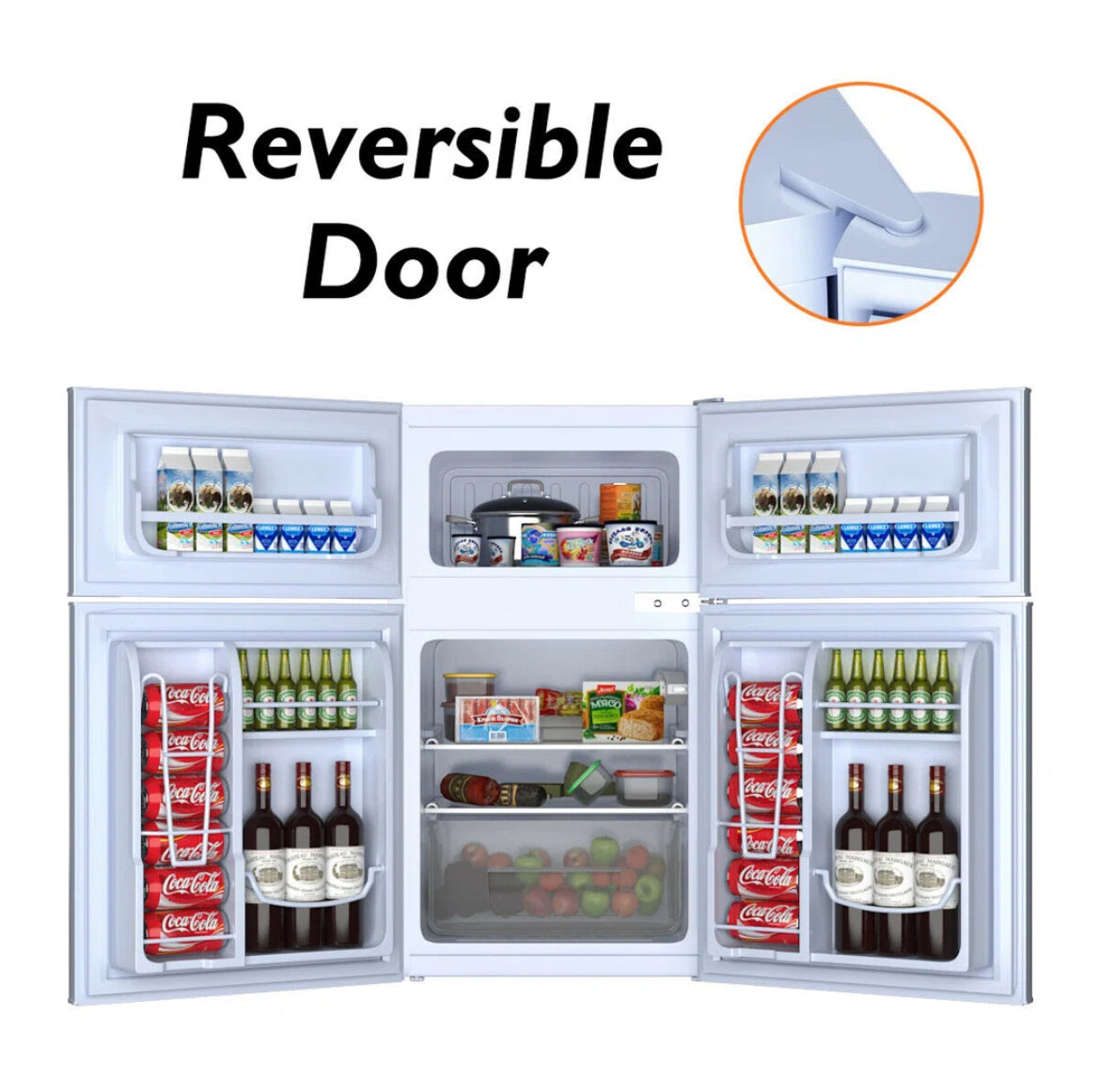 Costway 3.2 Cubic Feet Freestanding Mini Fridge with Freezer