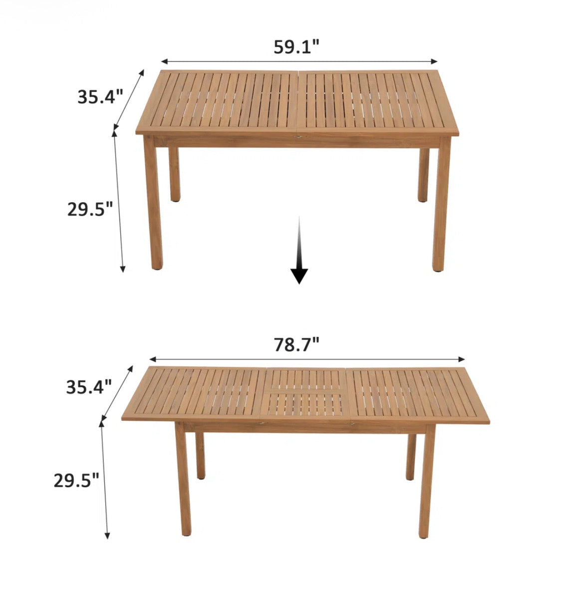 Acacia Wood Patio Dining Set