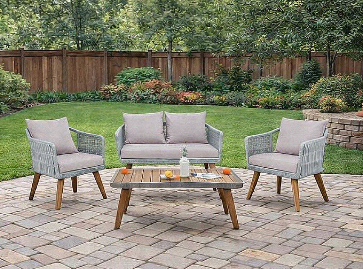 Sofa Seating Group w/ Table and Cushions