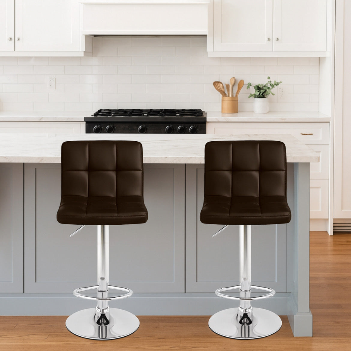 Armless Adjustable Bar Stool (Set of 2)