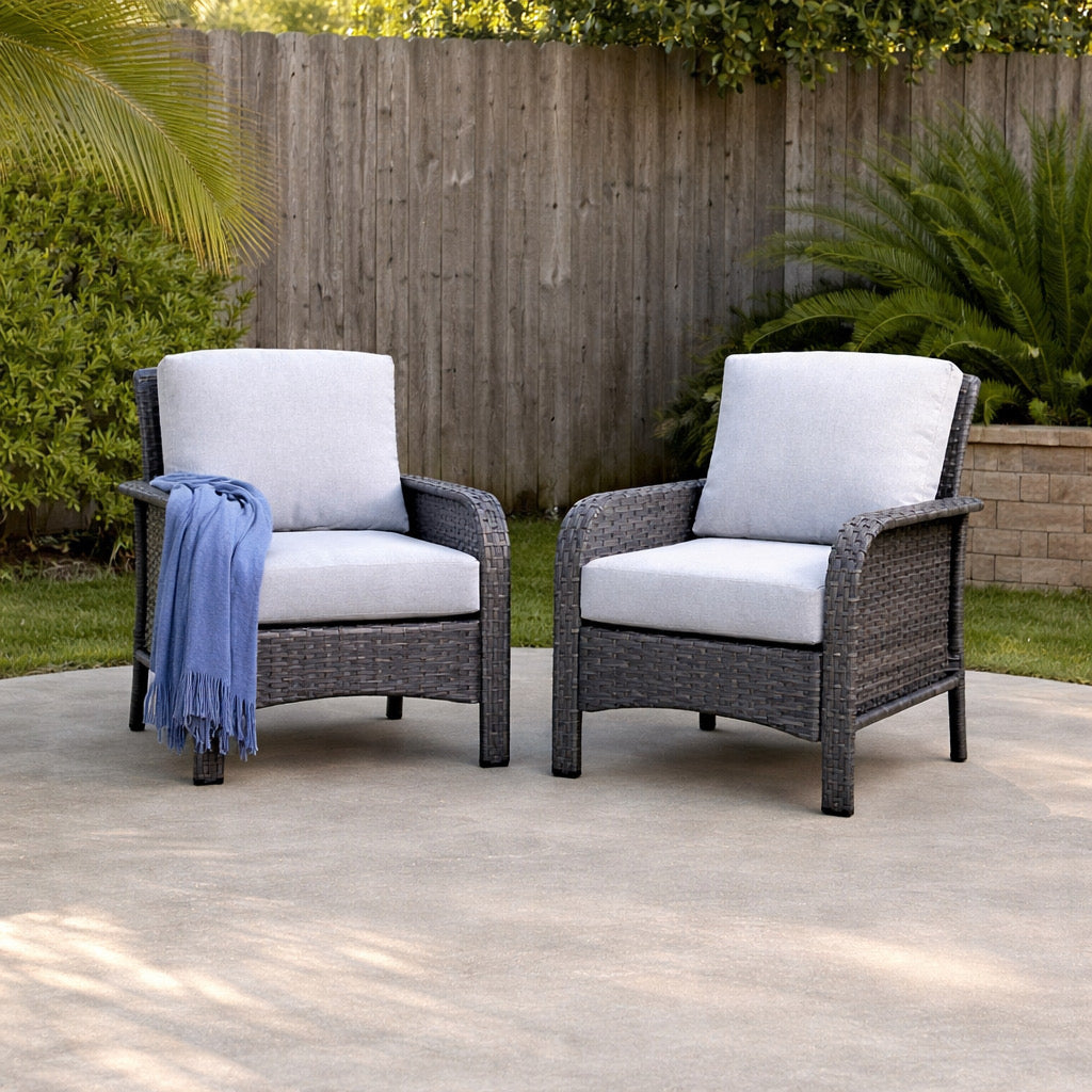 Backyard Patio Chairs w/ Premium Cushions (Set of 2)