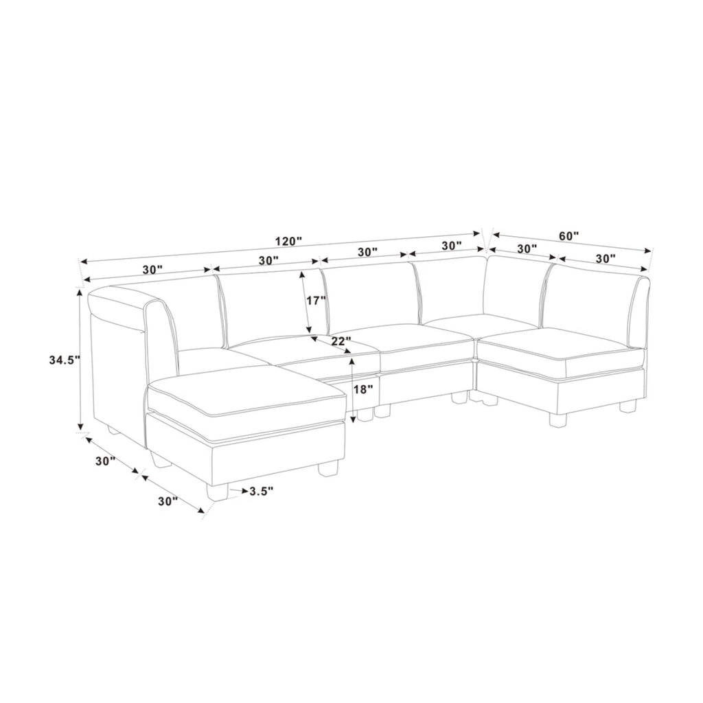 6-Piece Sectional Sofa