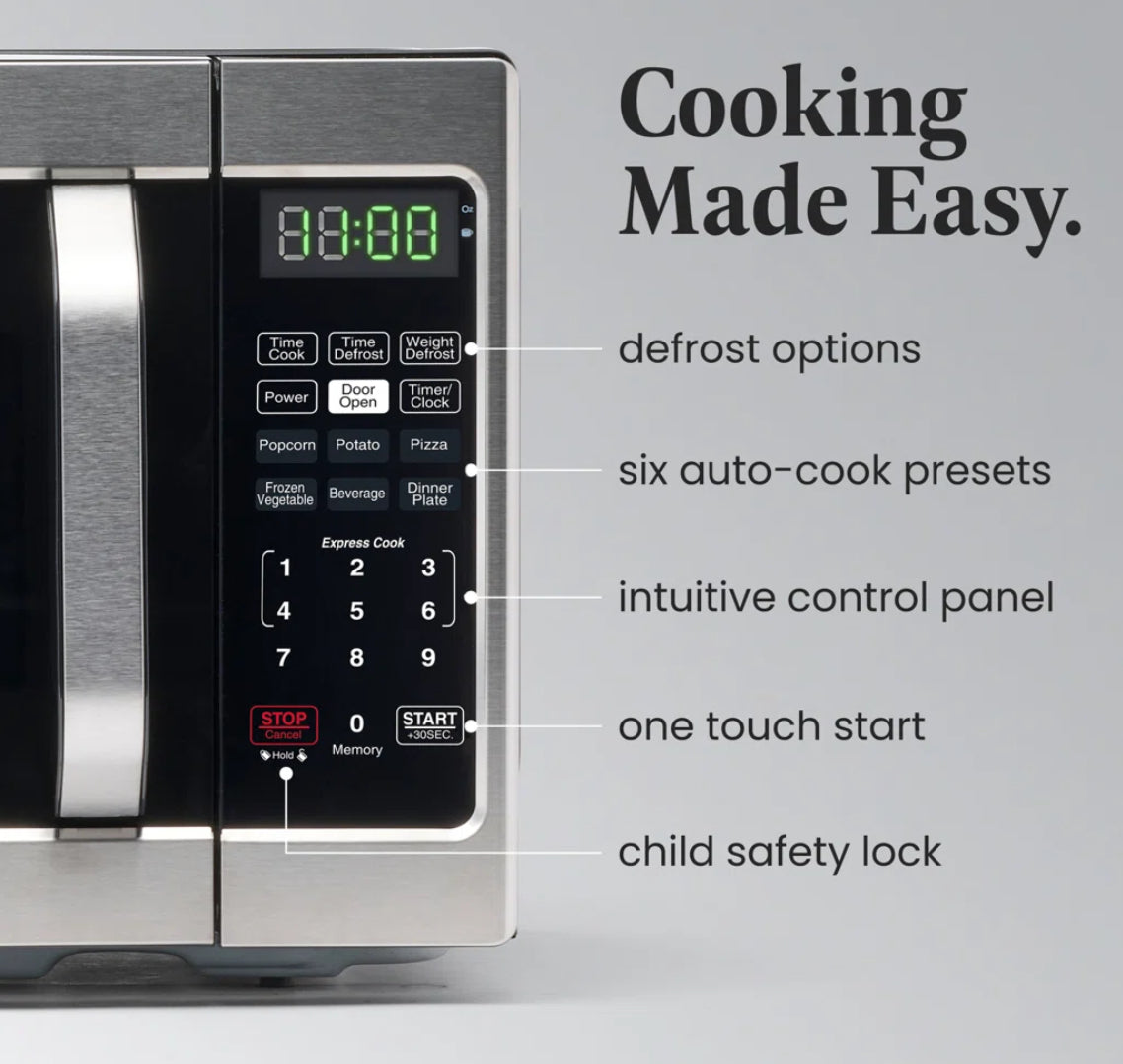 Farberware 0.7 Cubic Feet Compact Countertop Microwave w/ Child Lock