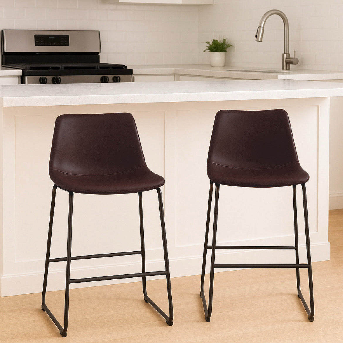 Urban Armless Bar Stools (Set of 2)