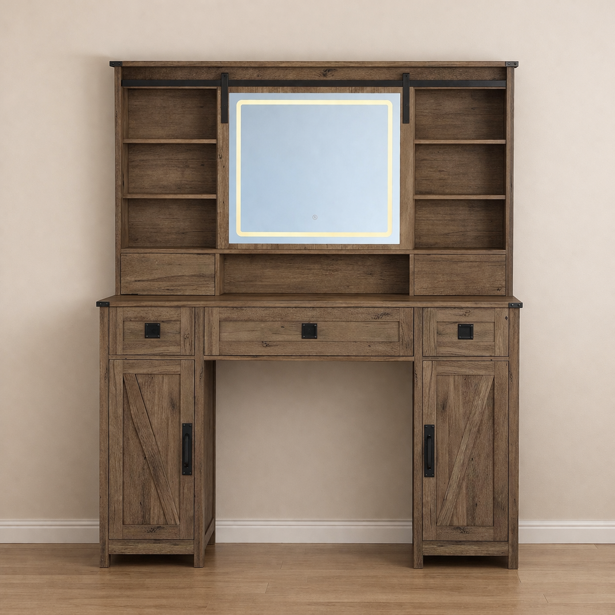47” Farmhouse Vanity Desk w/ 5 Drawers