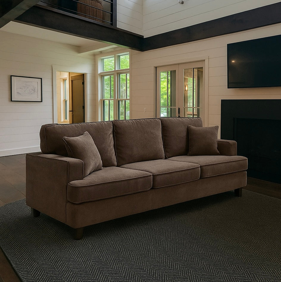 Extra Comfy Deep Seat Sofa w/ 2 Pillows