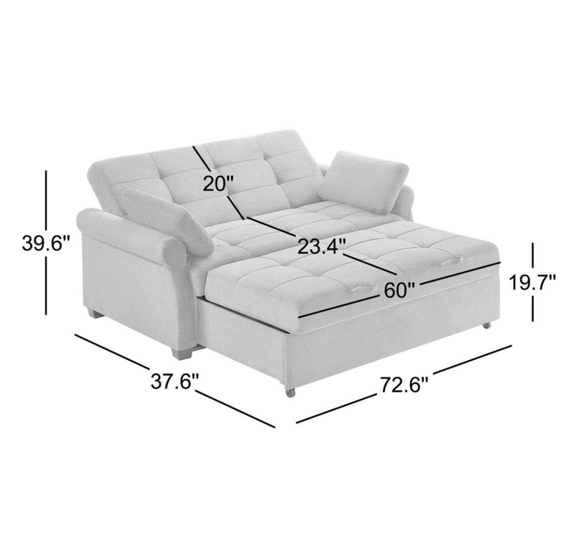 Convertible Sleeper Sofa Bed w/ Cushions